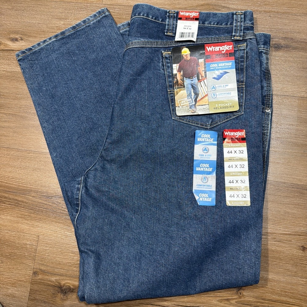 NWT Wrangler Riggs Workwear Cool Vantage Utility Jeans 44x32 Carpenter Denim NEW
